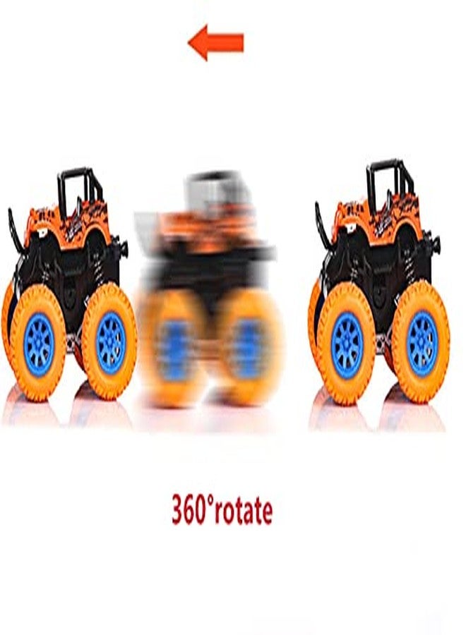 PULSBERY سيارات شاحنات الوحش من بولسبري رباعية الدفع، سيارات ألعاب تعمل بالاحتكاك، متعددة الألوان (برتقالي) - Image 3